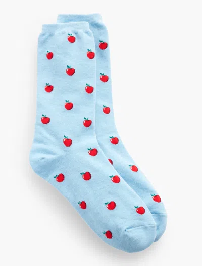 Talbots Apples Trouser Socks - Blue Wave - 001