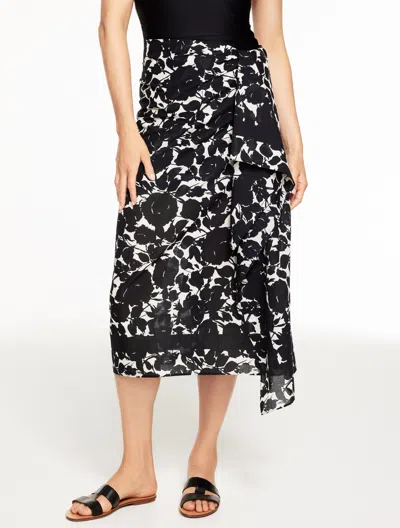 Talbots Aqua Club Pareo Cover-up - Capri Rose - Ivory/black - 001  In Multi