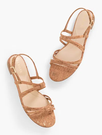 Talbots Aria Strappy Cork Sandals - Natural/gold - 11m  In Natural,gold