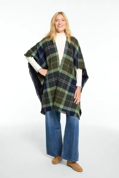 Talbots Aspen Plaid Ruana - Dark Olive - 001