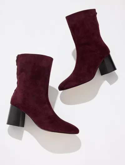 Talbots Aster Flare Block Heel Booties - Deep Burgundy - 5m