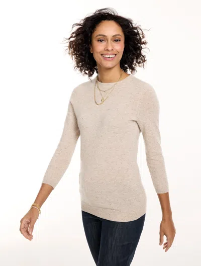 Talbots Audrey Cashmere Sweater - Tan Heather - Xs