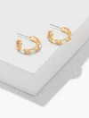 Talbots Baguette Hoop Earrings - Crystal/gold - 001  In Multi