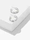 Talbots Baguette Hoop Earrings - Crystal/silver - 001
