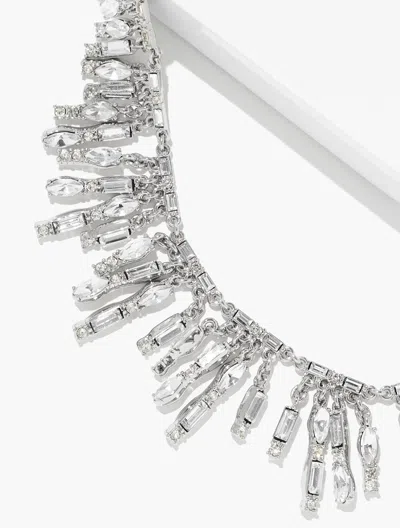 Talbots Baguette Trim Necklace - Clear Crystal/silver - 001