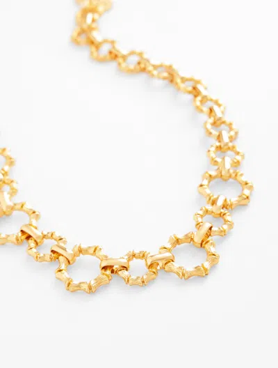 Talbots Bamboo Texture Link Necklace - Gold - 001