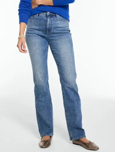 Talbots Barely Boot Rhinestone Jeans - Medium Shine - 2  In Blue