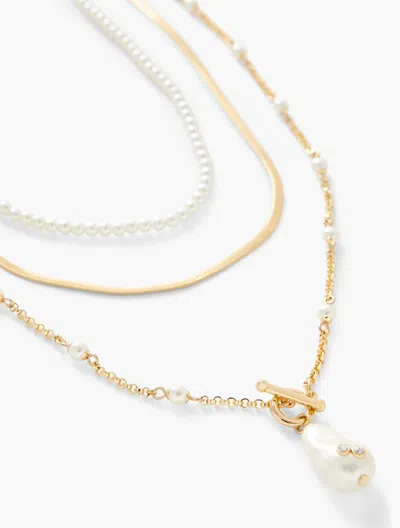 Talbots Baroque Pearl Layered Necklace - Ivory Pearl/gold - 001  In Ivory Pearl,gold