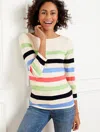 Talbots Plus Petite - Bateau Neck T-shirt - Port Stripe - Ivory - 2x - 100% Cotton  In Ivory