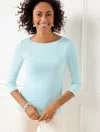 Talbots Bateau Neck T-shirt - Solids - Blue Ice - 3x
