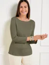 Talbots Bateau Neck T-shirt - Solids - Burnt Olive - 1x
