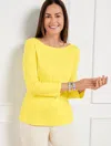 Talbots Bateau Neck T-shirt - Solids - Pear Yellow - 2x