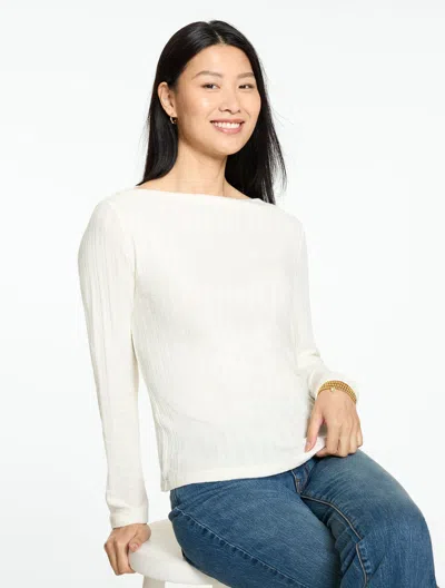 Talbots Bateau Neck Top - Ivory - Xs