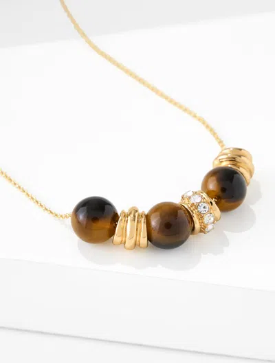 Talbots Bauble Bead Keepsake Necklace - Tortoiseshell/gold - 001  In Tortoiseshell,gold