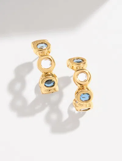 Talbots Bauhaus Hoop Earrings - Navy Blue Dusk/gold - 001