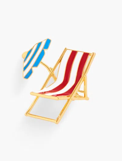 Talbots Beach Chair Brooch - Red/gold - 001  In Red,gold