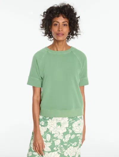 Talbots Beach Terry Crewneck Sweater Pullover - Hedge Green - Xs