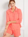 Talbots Beach Terry Shacket - Radiant Coral - 3x