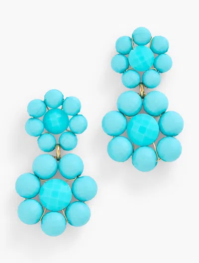 Talbots Beaded Drop Earrings - Vivid Turquoise/gold - 001  In Vivid Turquoise,gold