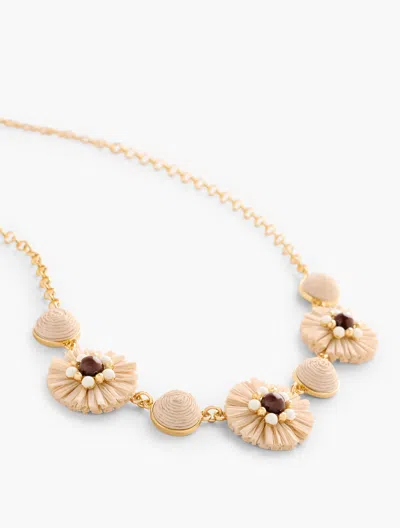 Talbots Beaded Raffia Necklace - Natural/gold - 001
