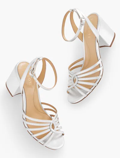 Talbots Beatrice Twist Leather Sandals - Metallic - Silver - 11m