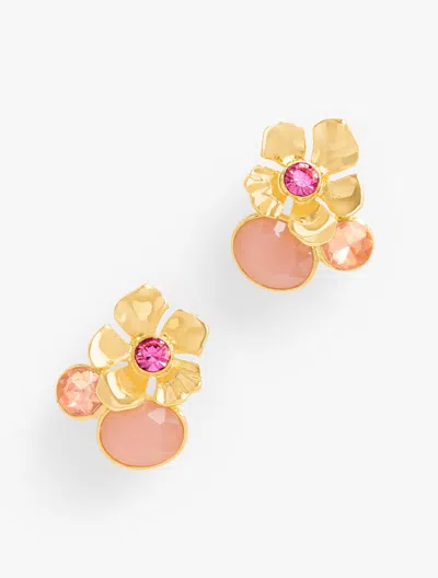 Talbots Beautiful Bouquet Stud Earrings - Peach Sorbet/gold - 001