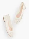 Talbots Blaine Soft Sole Loopy Woven Ballet Flats - Ivory - 11m