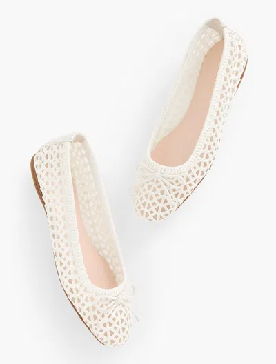 Talbots Blaine Soft Sole Loopy Woven Ballet Flats - Ivory - 11m