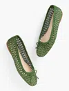 Talbots Blaine Soft Sole Loopy Woven Ballet Flats - Olive Grove - 11m  In Olive Grove