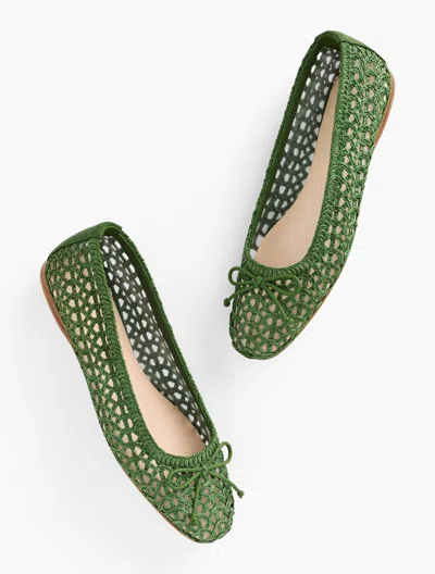 Talbots Blaine Soft Sole Loopy Woven Ballet Flats - Olive Grove - 11m