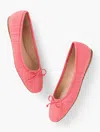 Talbots Blaine Soft Sole Studded Nappa Ballet Flats - Pink Rosette - 10m