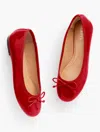 Talbots Blair Bow Patent Leather Ballet Flats - Red - 9m  In Red