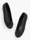 Talbots Blair Rhinestone Suede Ballet Flats - Black - 11m  In Black