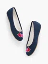 Talbots Blakely Cozy Denim Ballet Slippers - Dark - 7m  In Dark Denim