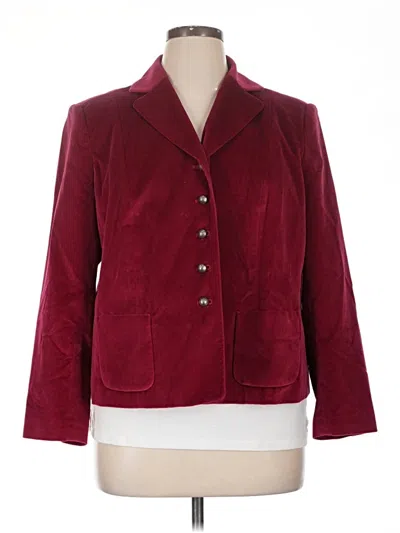 Pre-owned Talbots Blazer Jacket In Burgundy