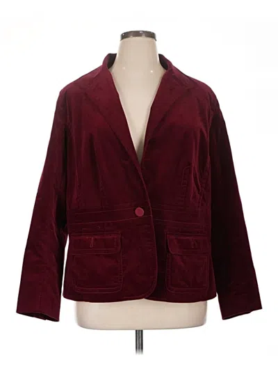 Pre-owned Talbots Blazer Jacket In Burgundy