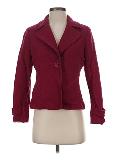 Pre-owned Talbots Blazer Jacket In Burgundy