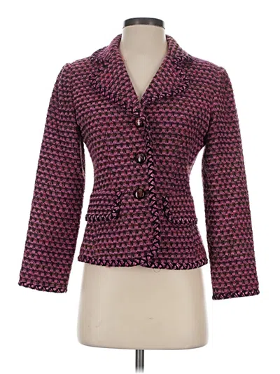 Pre-owned Talbots Blazer Jacket In Burgundy