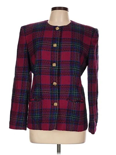 Pre-owned Talbots Blazer Jacket In Burgundy