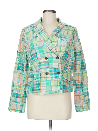 Pre-owned Talbots Blazer Jacket In Green