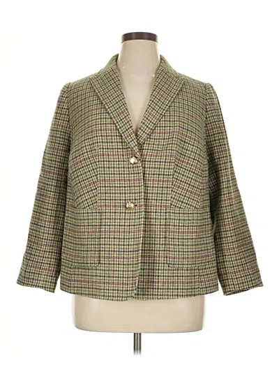 Pre-owned Talbots Blazer Jacket In Green