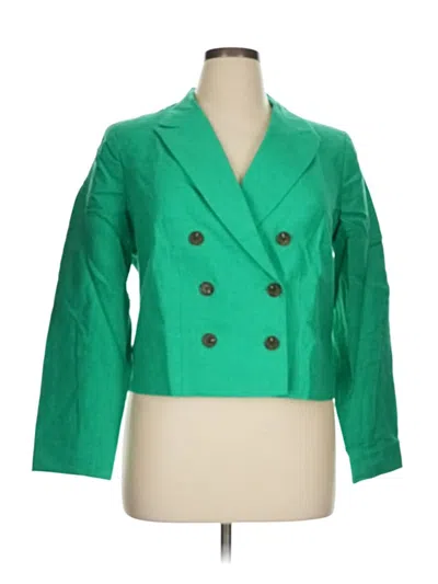 Pre-owned Talbots Blazer Jacket In Green