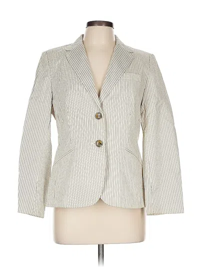 Pre-owned Talbots Blazer Jacket In White