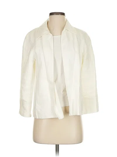 Pre-owned Talbots Blazer Jacket In White