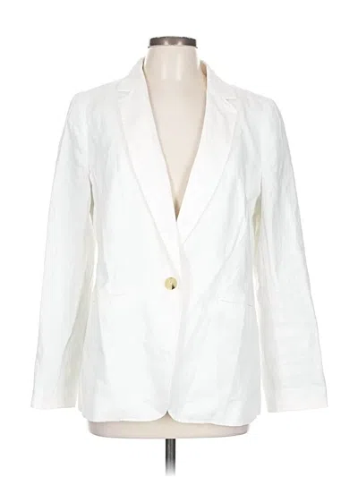 Pre-owned Talbots Blazer Jacket In White