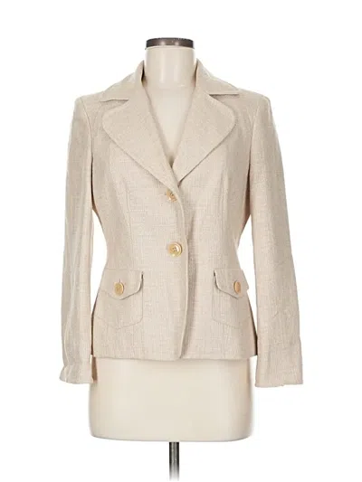 Pre-owned Talbots Blazer Jacket In White
