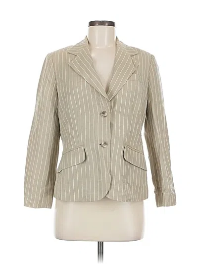 Pre-owned Talbots Blazer Jacket In White