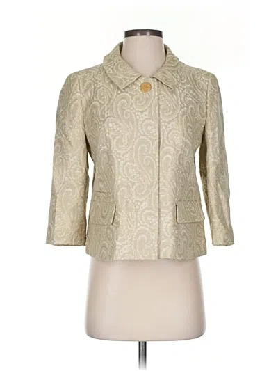 Pre-owned Talbots Blazer Jacket In White