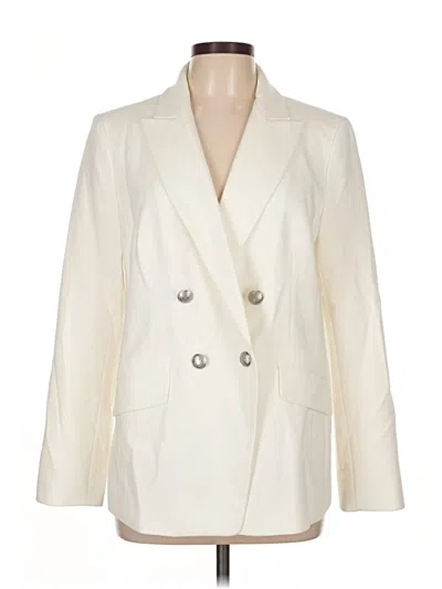 Pre-owned Talbots Blazer Jacket In White