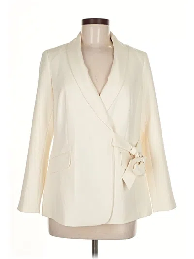 Pre-owned Talbots Blazer Jacket In White